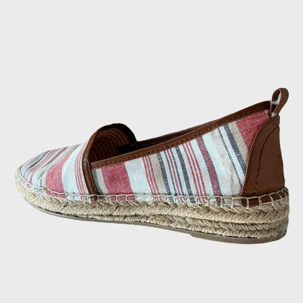 G.H. Bass & Co. Striped Canvas Espadrille Flats Women’s Size 9M